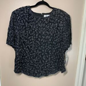 NWT Vintage Adrianna Papell Silk Special Occasion Evening Beaded Top 22W